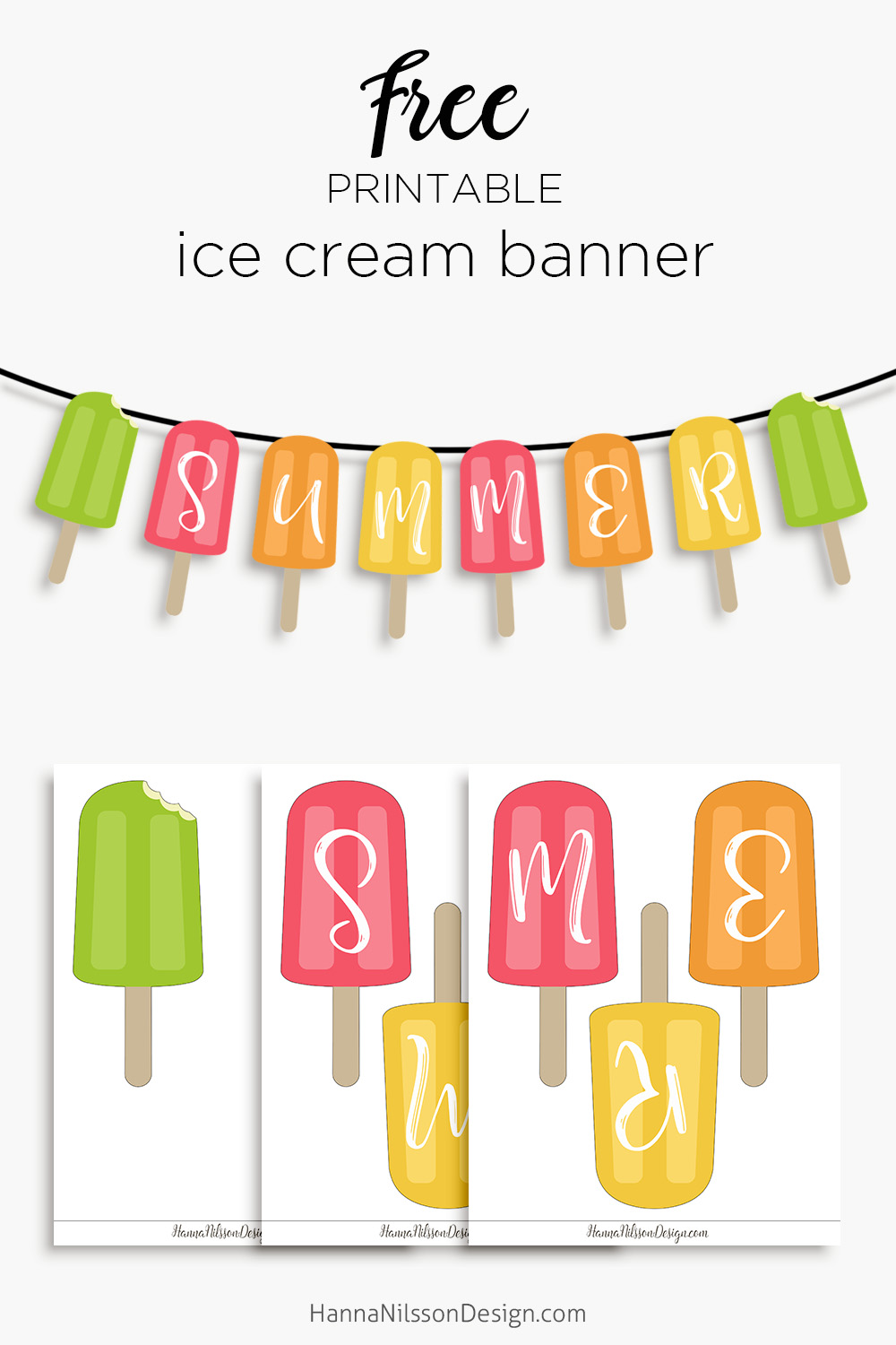 Ice Cream Banner Printable Free