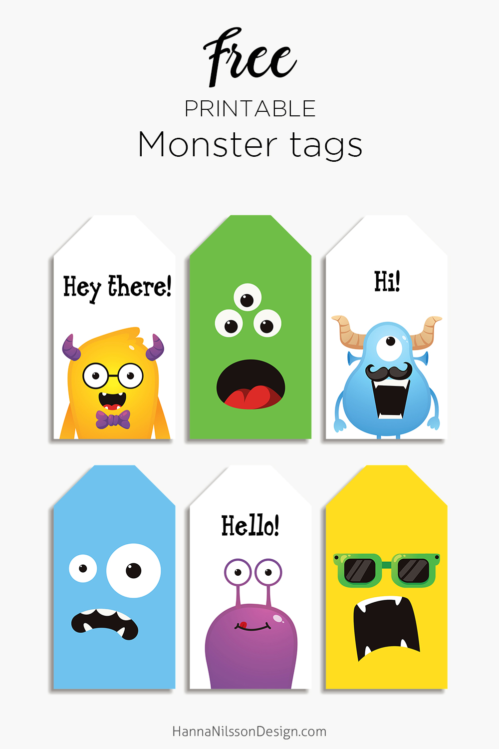 Free printable Monster tags – Hanna Nilsson Design