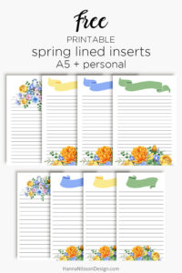 Spring lined planner inserts | floral planner printables – Hanna ...