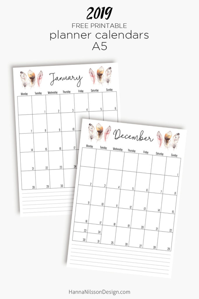 The Best 2019 Free Printable Calendar: Get Organized All Year (Part 1)