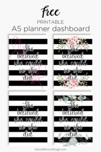 A5 RING Spooky Vibes Set of 5 Printable Planner Dashboards